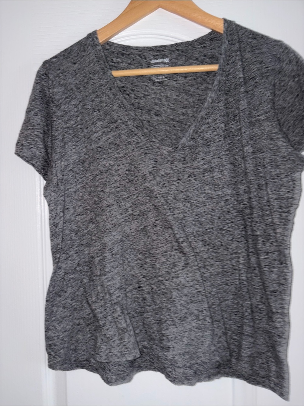 Madewell Heathered Gray V-Neck Short Sleeve Tee